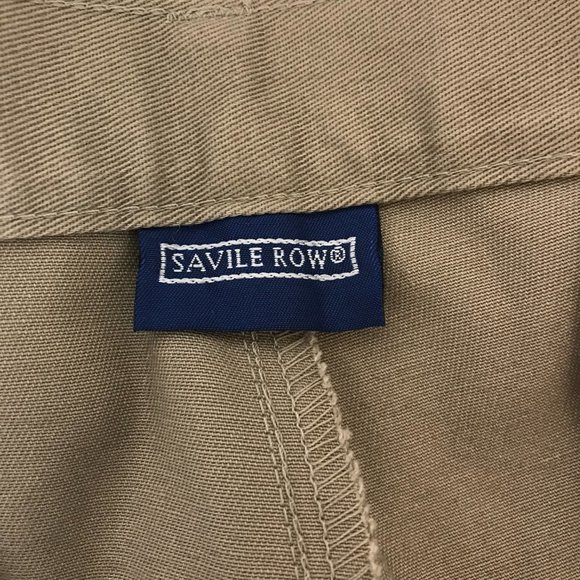 Savile Row Cotton Pant | Beige | 36x30 - Picture 11 of 13
